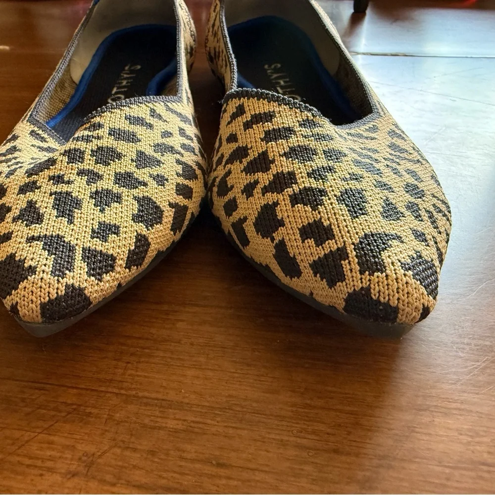 Rothys Womens The Point Leopard Cheetah Retired Animal Print Flat Shoes Sz 10.5 - Picture 6 of 9